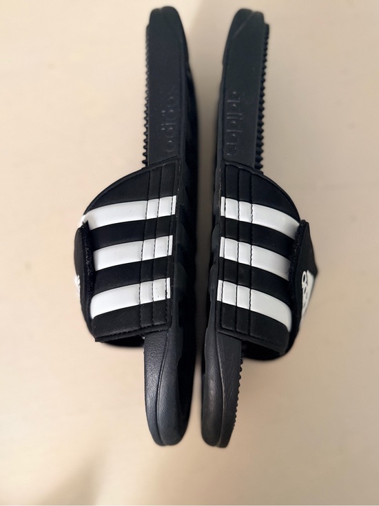 adidas mens Black and White Adjustable Slide Sandals size 13